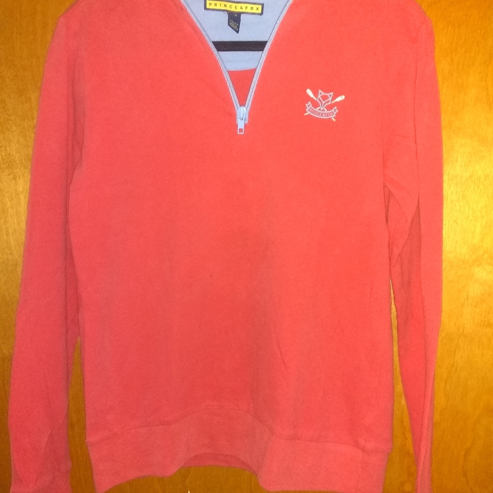 Women's Prince & Fox Pullover Coral/Lt.Blue Size X